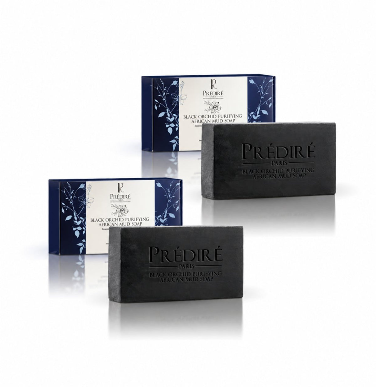 Black Orchid Purifying African Mud Soap | Extreme Hygiene Anti-Bacterial Soap - (2 Pack Bundle)