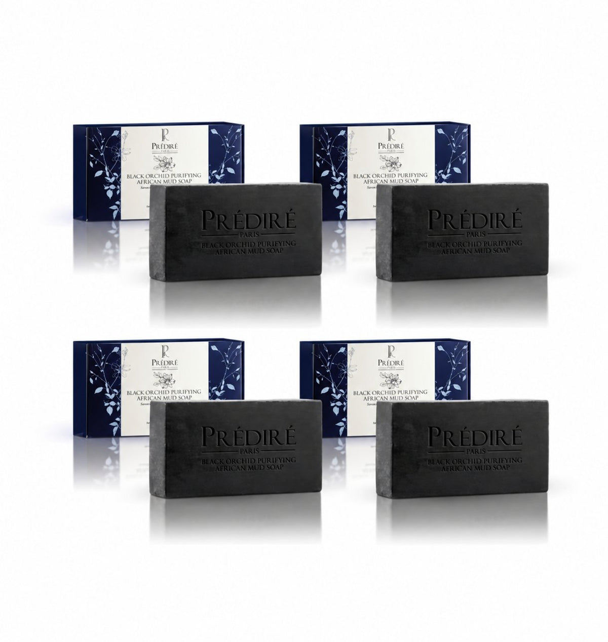 Black Orchid Purifying African Mud Soap | Extreme Hygiene Anti-Bacterial Soap - (4 Pack Bundle)